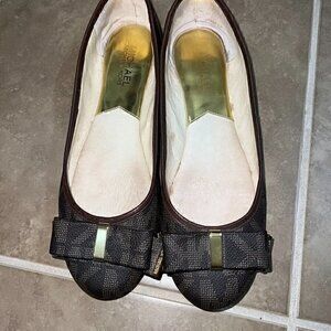 Michael Kors Kiera Brown Signature Ballet Flat